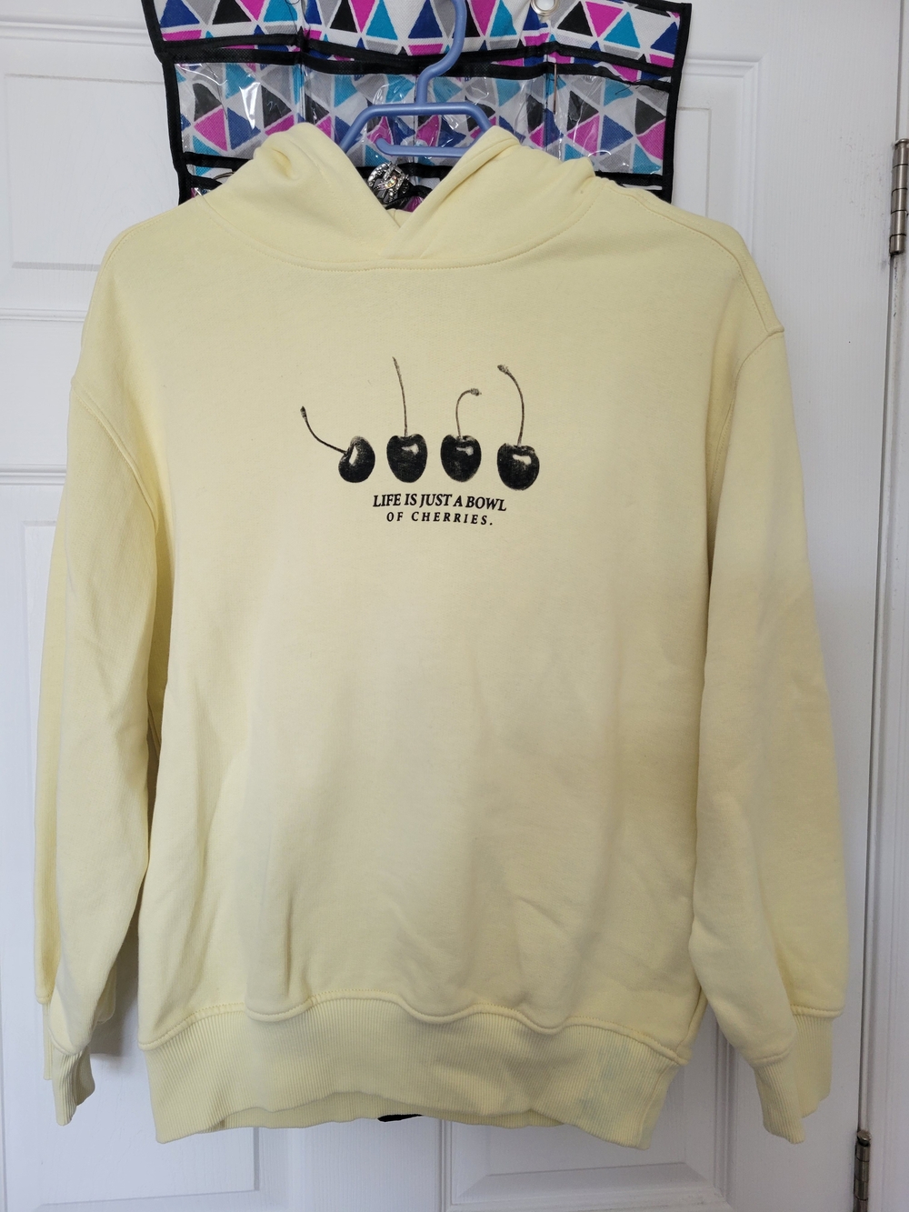 ZARA Girls Light Yellow Cherry Graphic Hoodie Sweatshirt